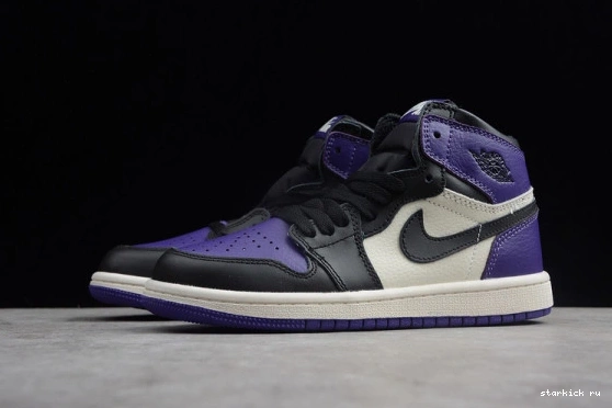 Retro Kid Jordan 'Court  1 OG Air Kids 555088-501 Purple' High 555088-501 0418